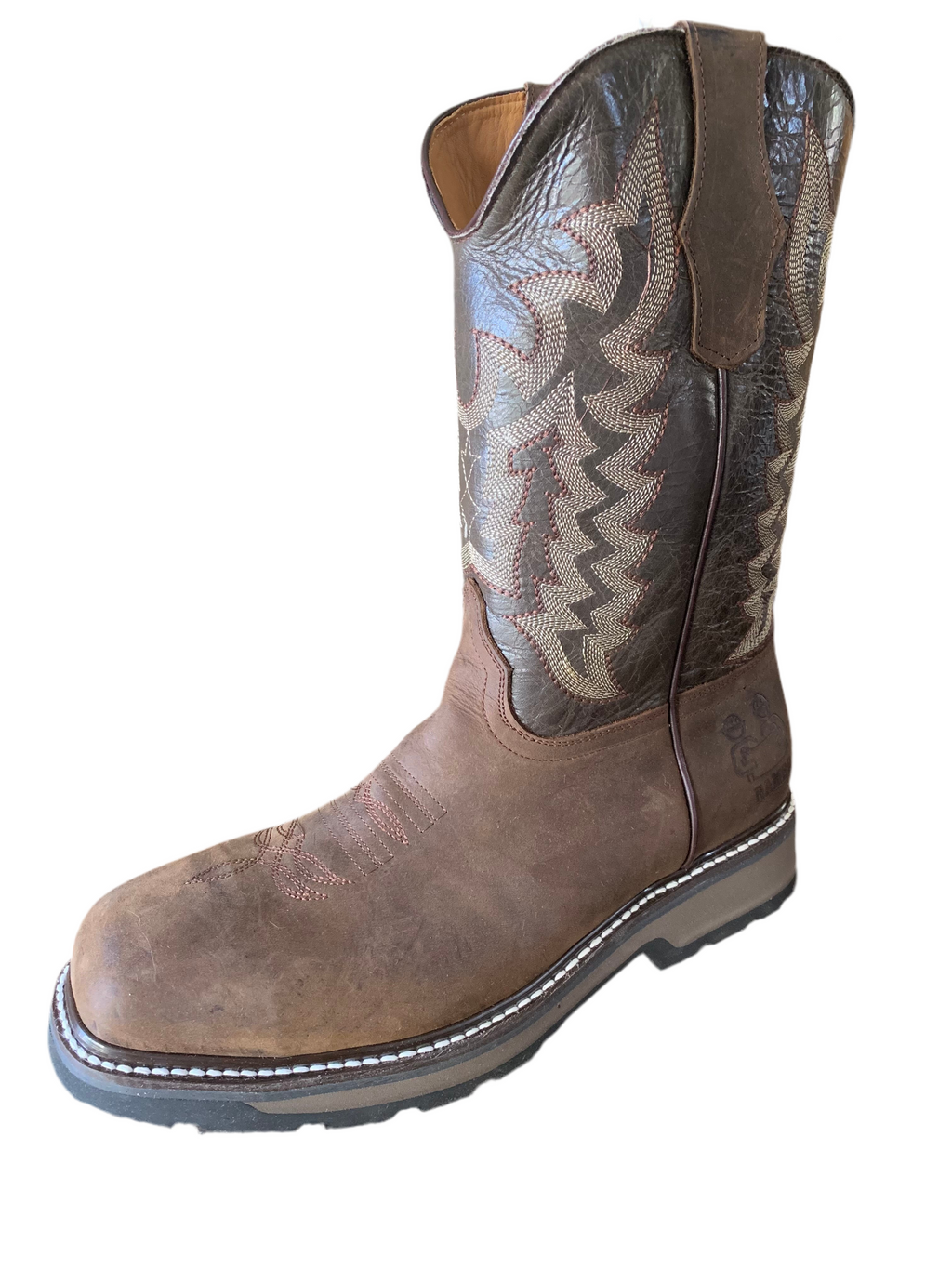 Cowhide leather steel toe boots- color Camel